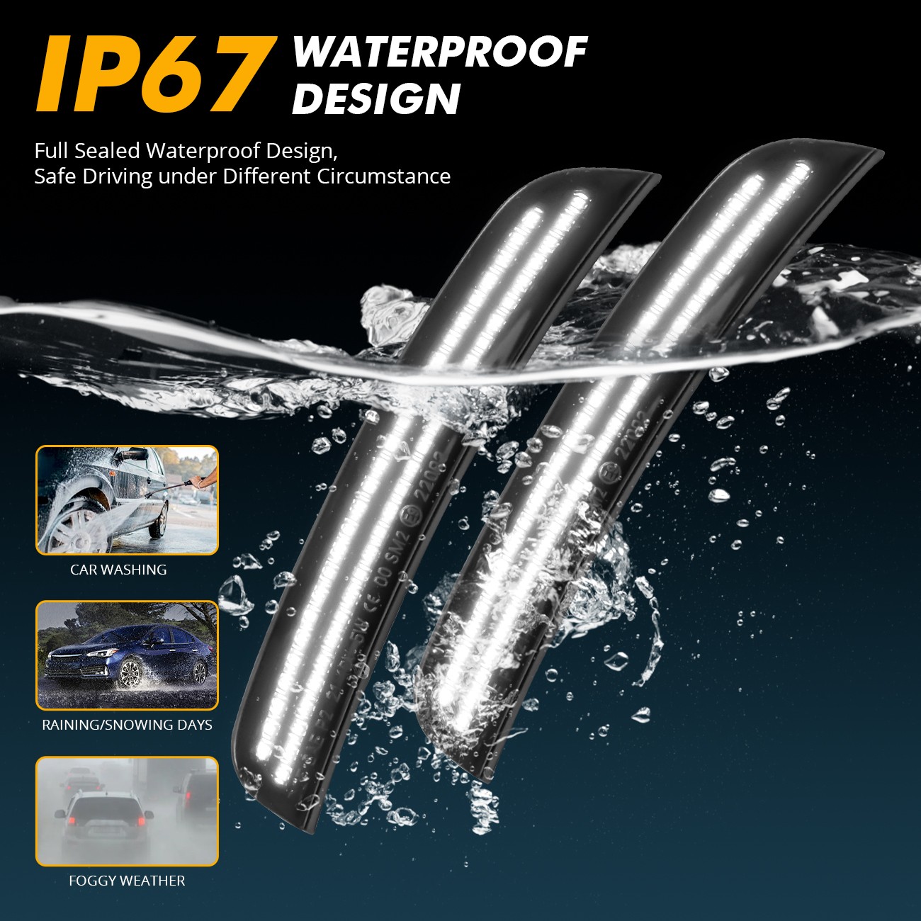 Front Rear LED Bumper Side Marker Lights For 2015-2023 Chrysler 300 300C 300S