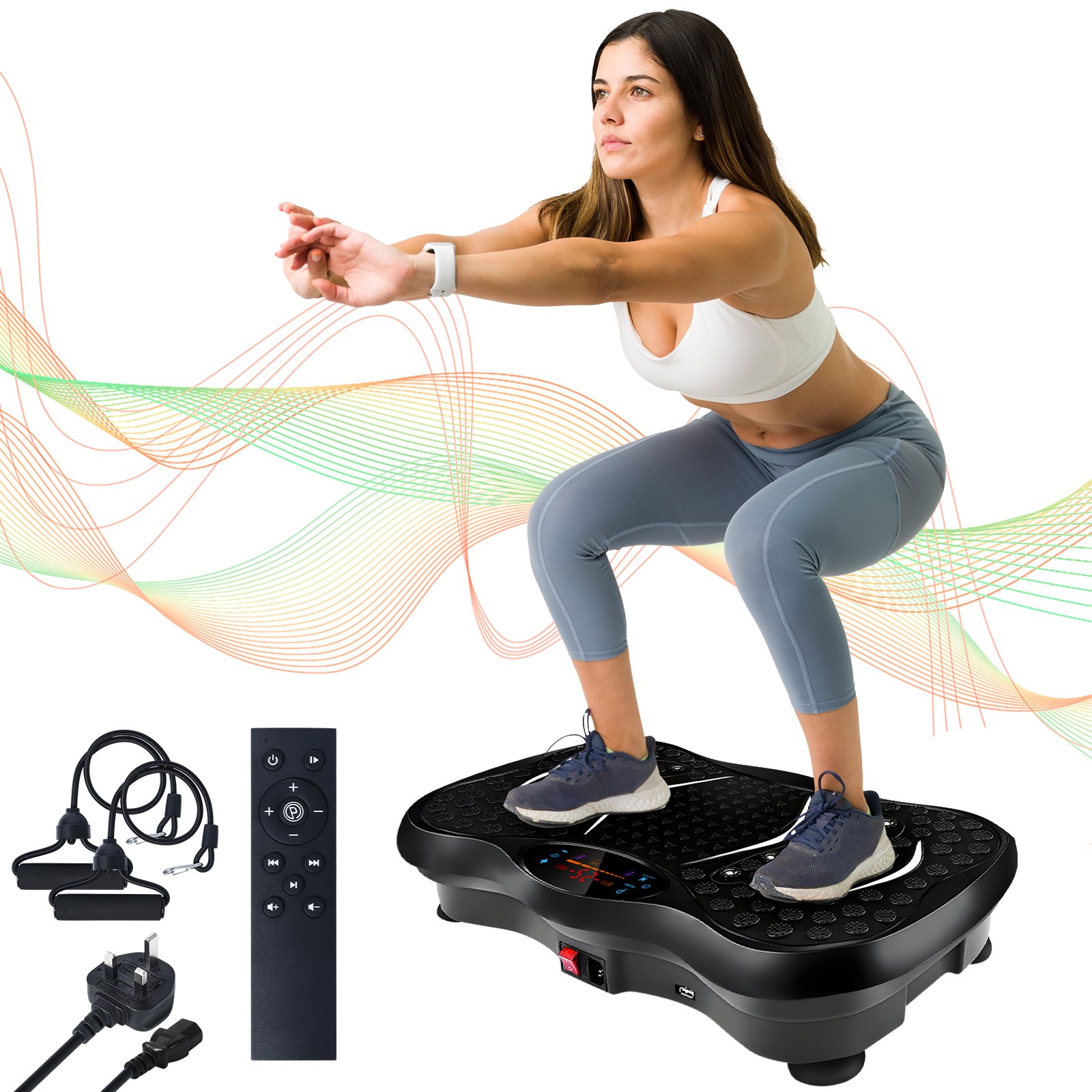 Vibration Plate Exercise Music Whole Body Shake Vibrating Platform Bluetooth