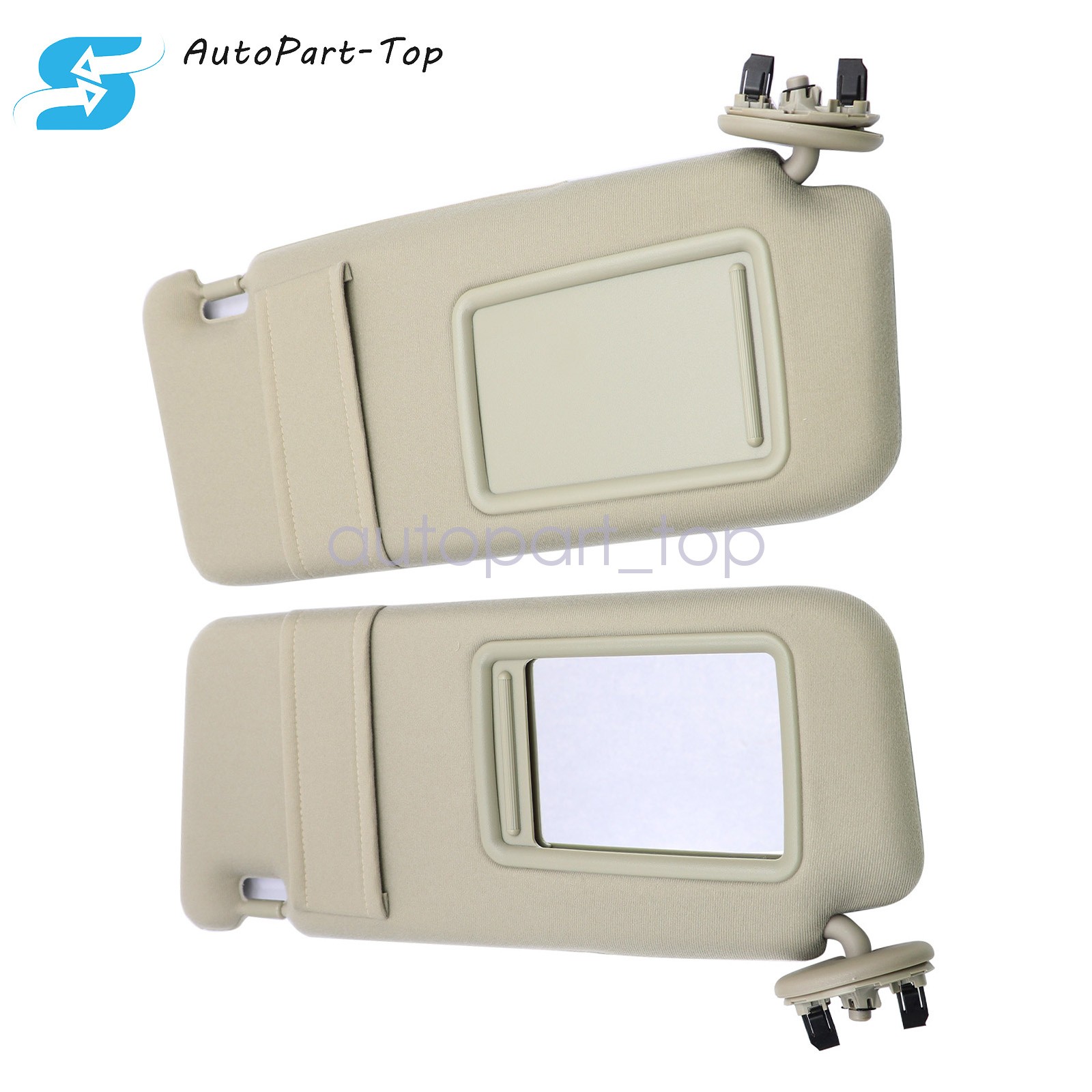 2Pc Fits 2007-2011 Toyota Camry Tan Beige Sun Visor Pair Left Right 2.4 2.5 3.5L