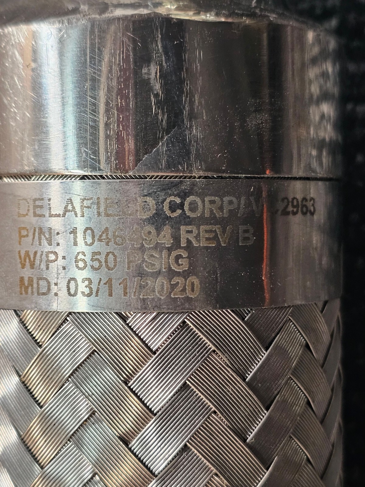 DELAFIELD 1046494 REV B 2" X 42" SOLAR TURBINES METAL FLEX HOSE 650 PSIG