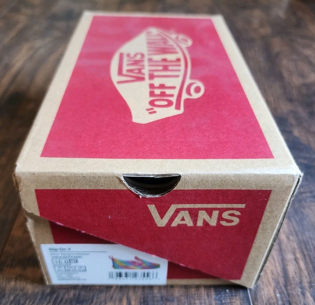 Vans Glitter Rainglow Rainbow Girls Kids Size 10 Toddler Classic Slip On Shoes