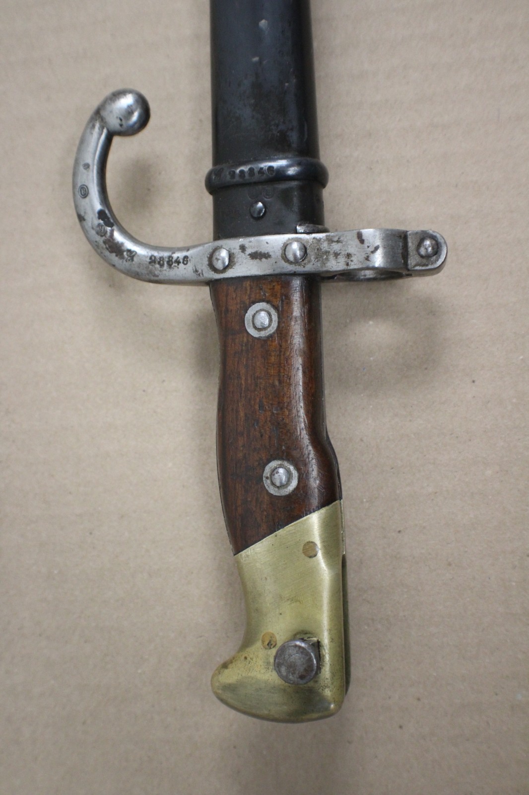 M1874 France GRAS Sword Type Bayonet W/Original Metal Scabbard