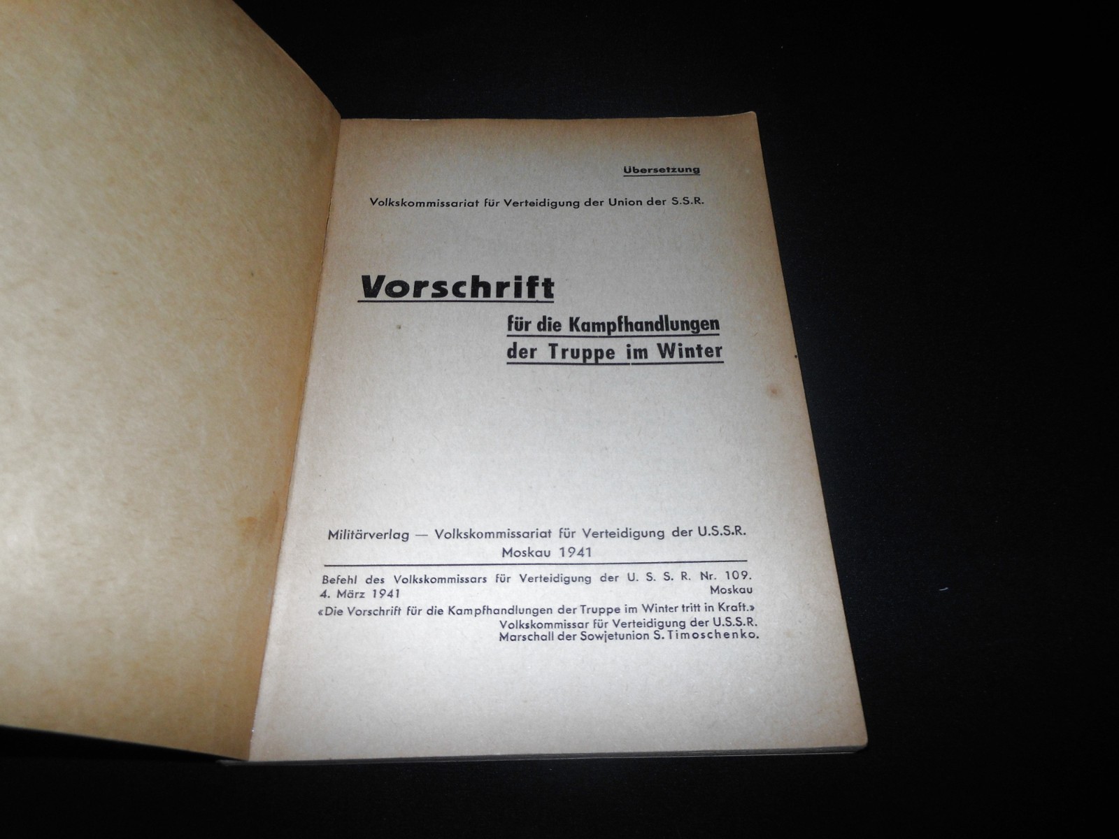 WW2 German Wehrmacht Vorschrift - WINTER WARFARE (SOVIET) - MANUAL - NICE!