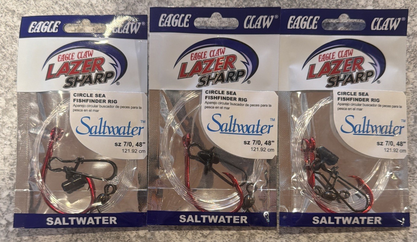 3 Packs Eagle Claw Circle Sea Fishfinder Rig 7/0