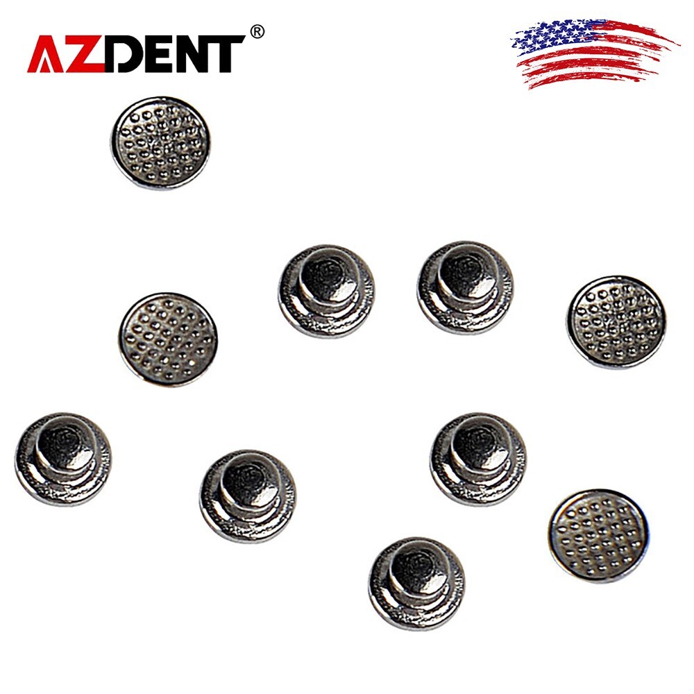 AZDENT Dental Orthodontic Round Lingual Button Bondable Type 10Pcs/Kit