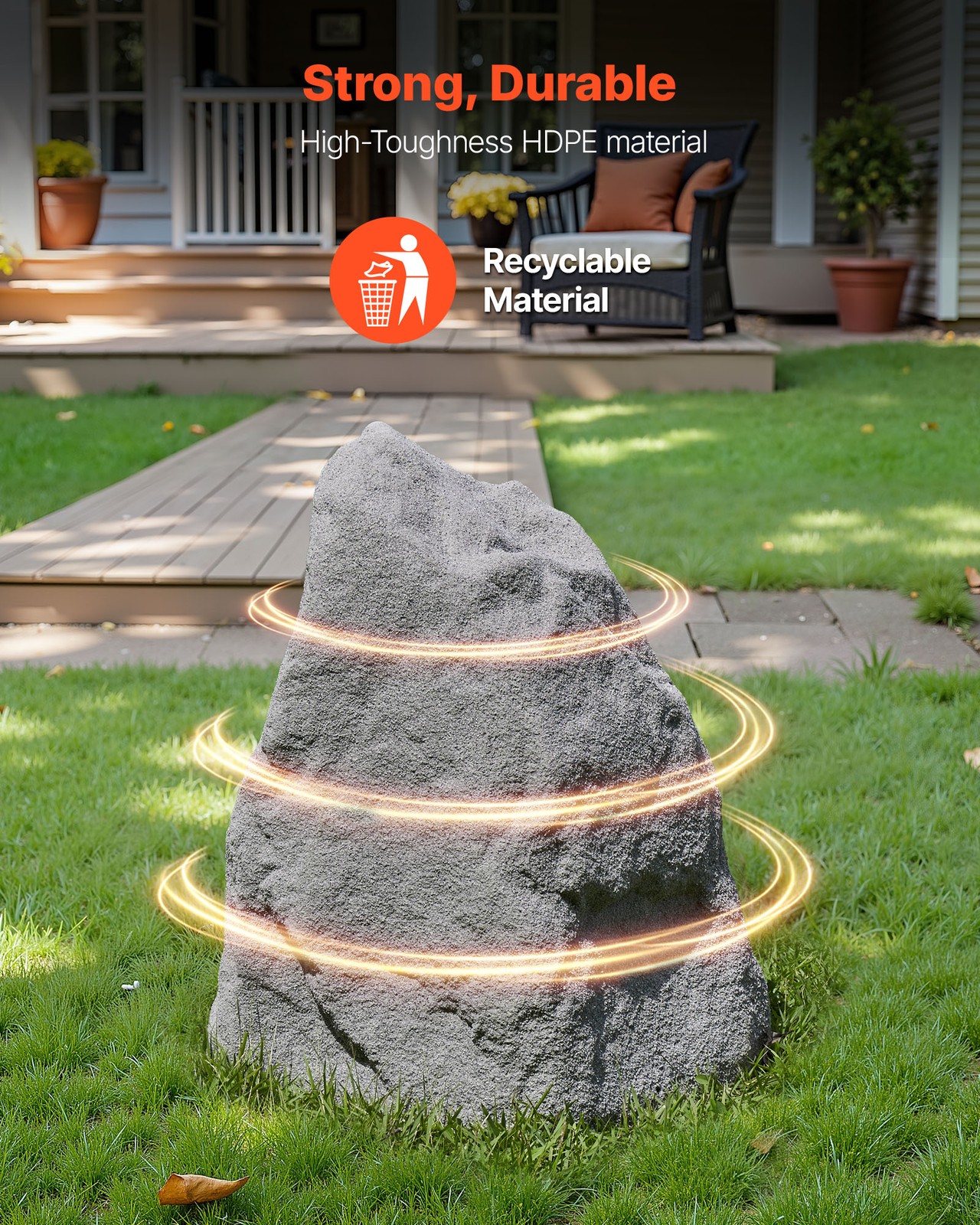 VEVOR Fake Landscape Rock Well Pump Cover Outdoor Realistic Boulder Grey M