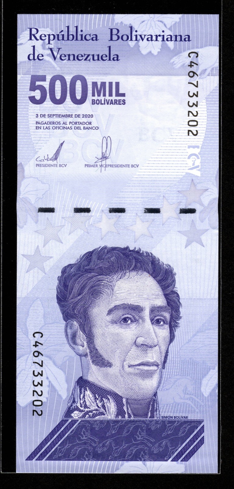 Venezuela 500 Mil Bolivar Soberano 2020 UNC qty 100 Pcs Full Bundle New