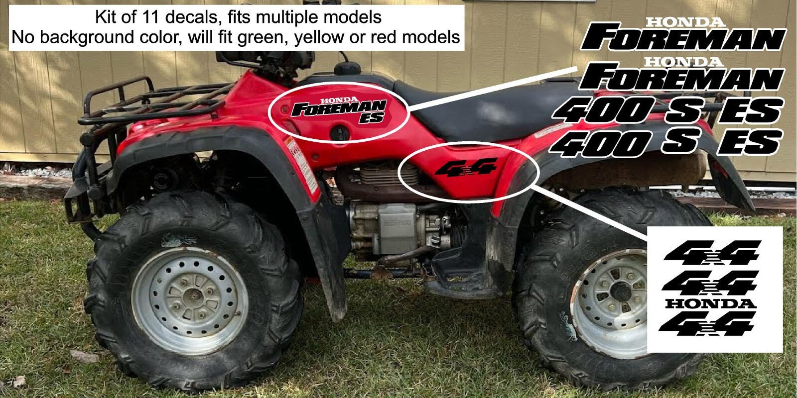 Honda Foreman ES, S, 400 450 Trx450 ES Stickers Decal Emblem Kit Of 5 1996-2006