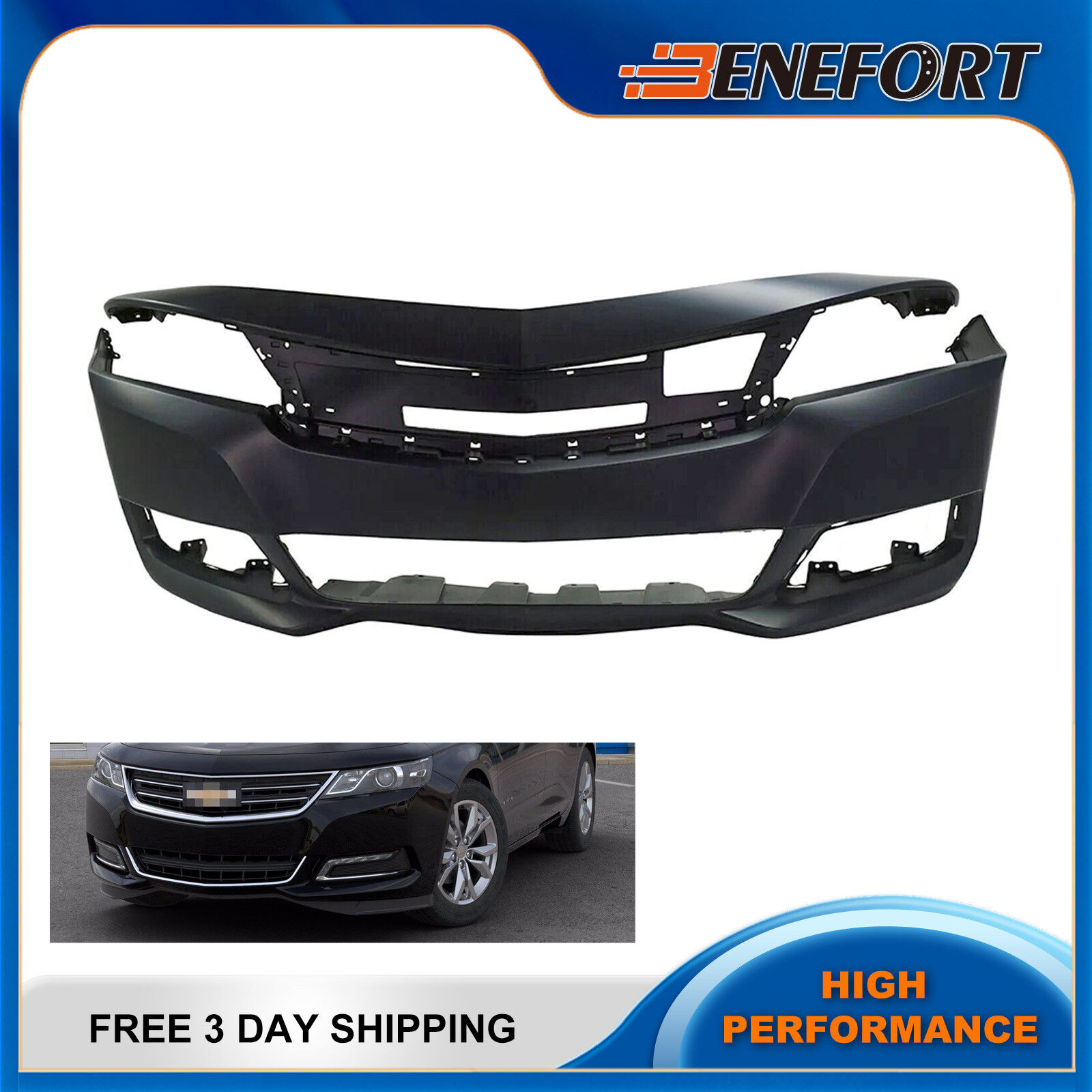 New Front Bumper Cover Fascia For 2014-2020 Chevrolet Impala 20946779