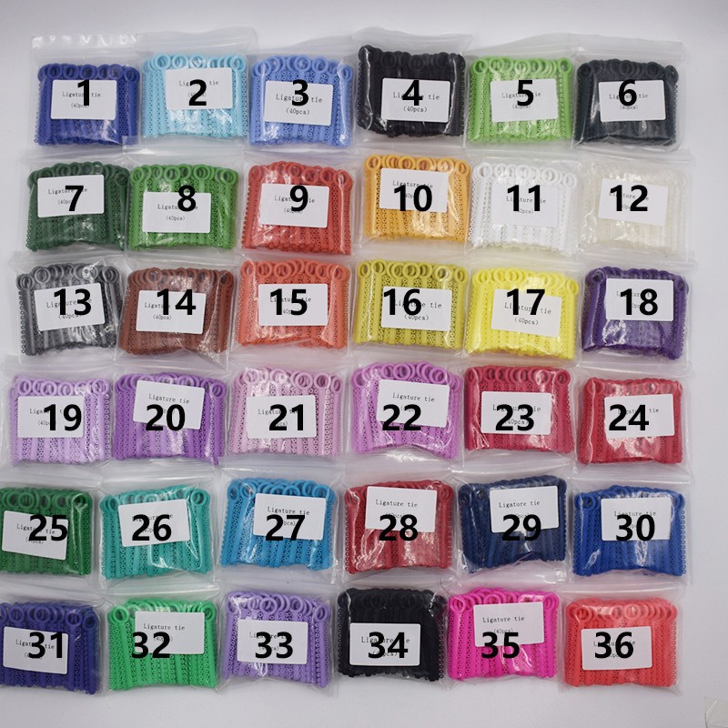 50 Packs Dental Orthodontic 36 Colors Elastic Braces Rubber Ligature Ties Bands