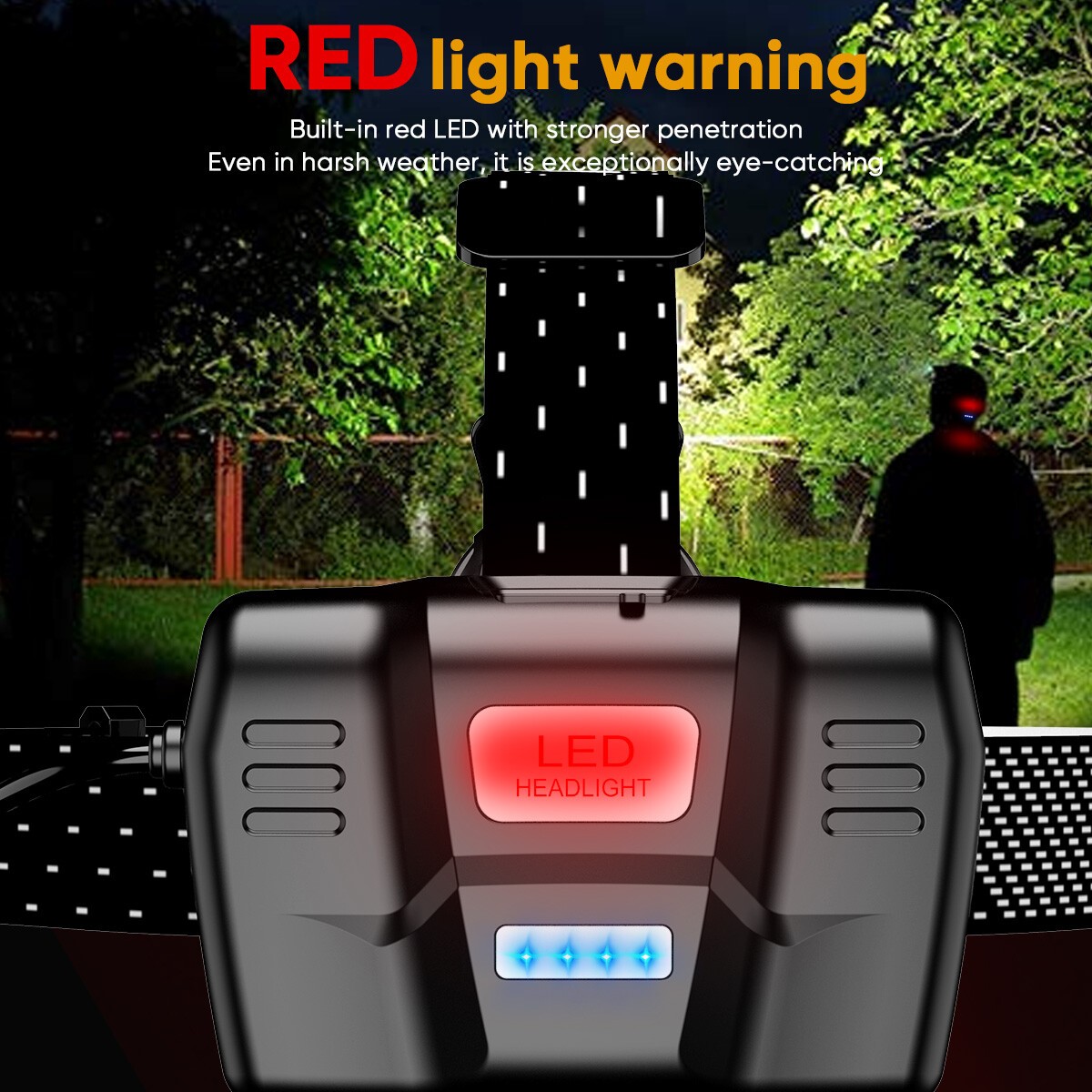 Super Bright 990000 Lumen LED Headlamp USB Rechargeable Head Lamp Motion Sensor