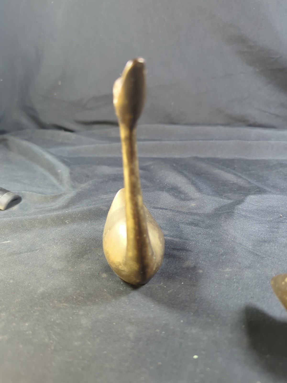 Pair Of Vintage Miniature solid Brass Swan Figurines Mid Century Modern Unique