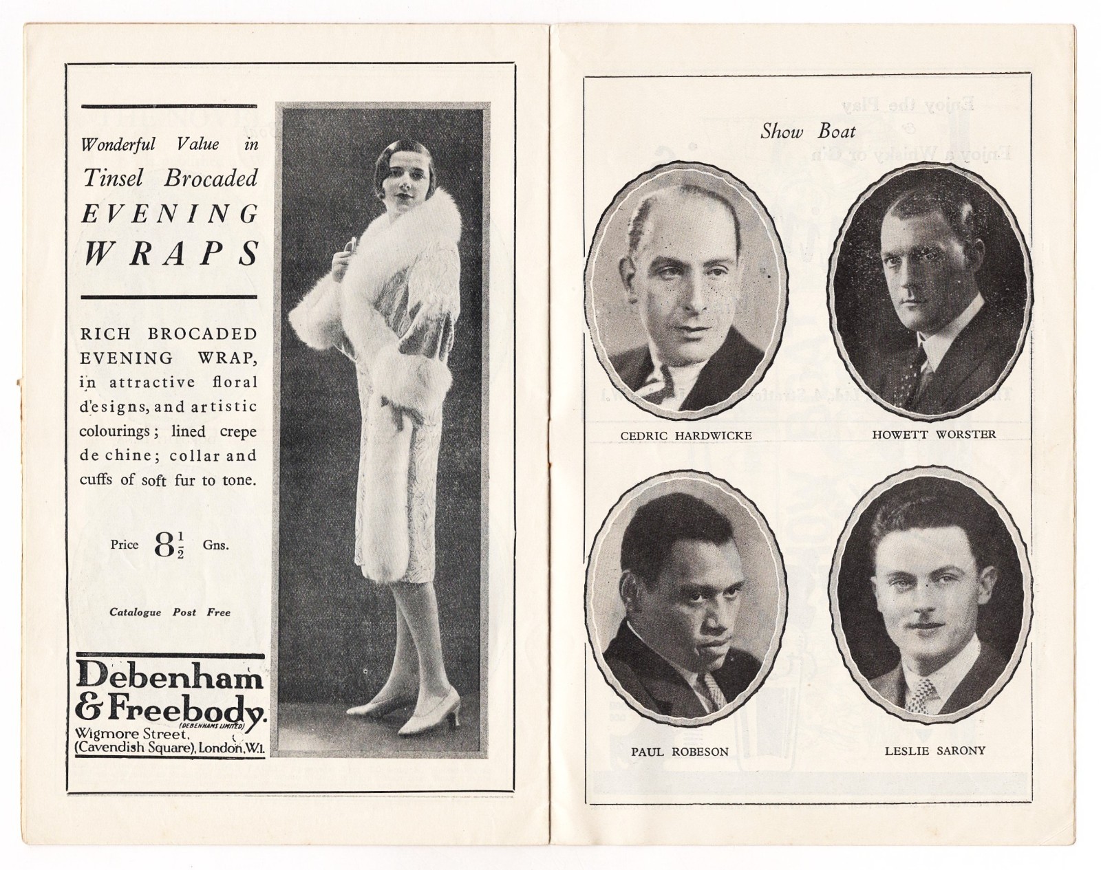 Paul Robeson "SHOW BOAT" Edith Day / Jerome Kern / May 1928 London Playbill