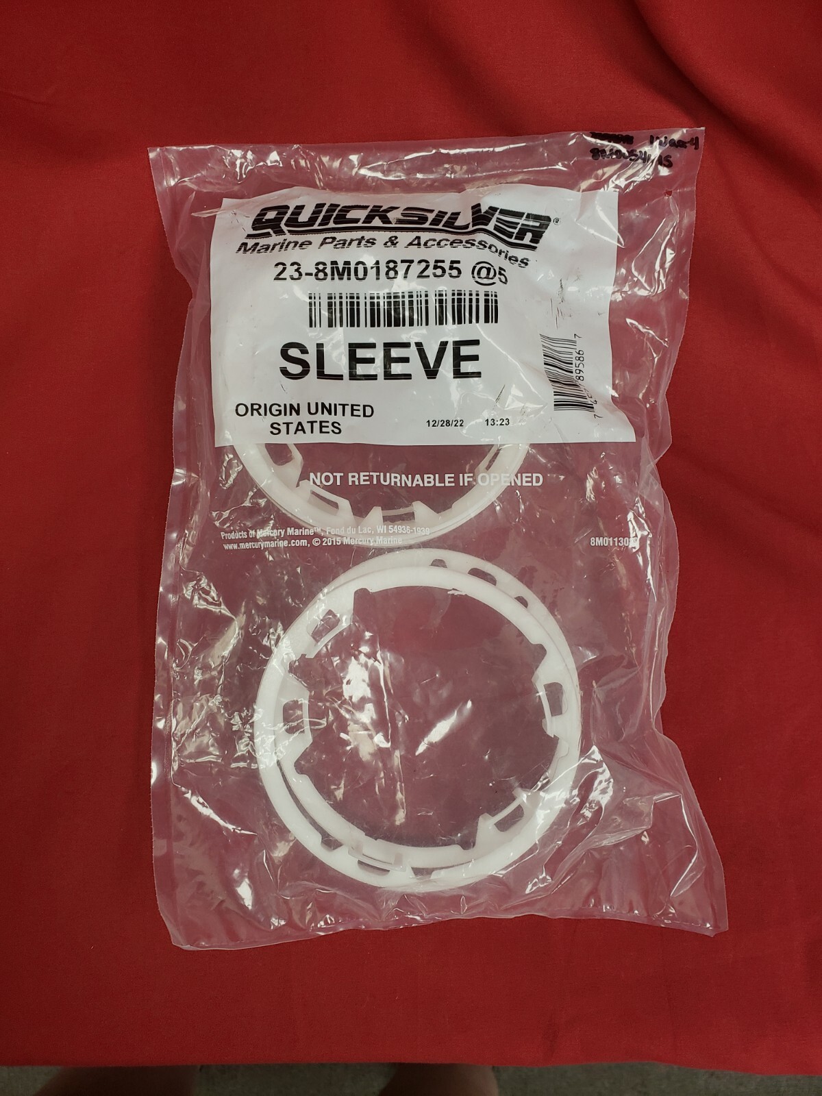 New/ OEM Mercury Propeller Bore Sleeve *LOT 5* Part # 8M0054695 s/s 8M0187255