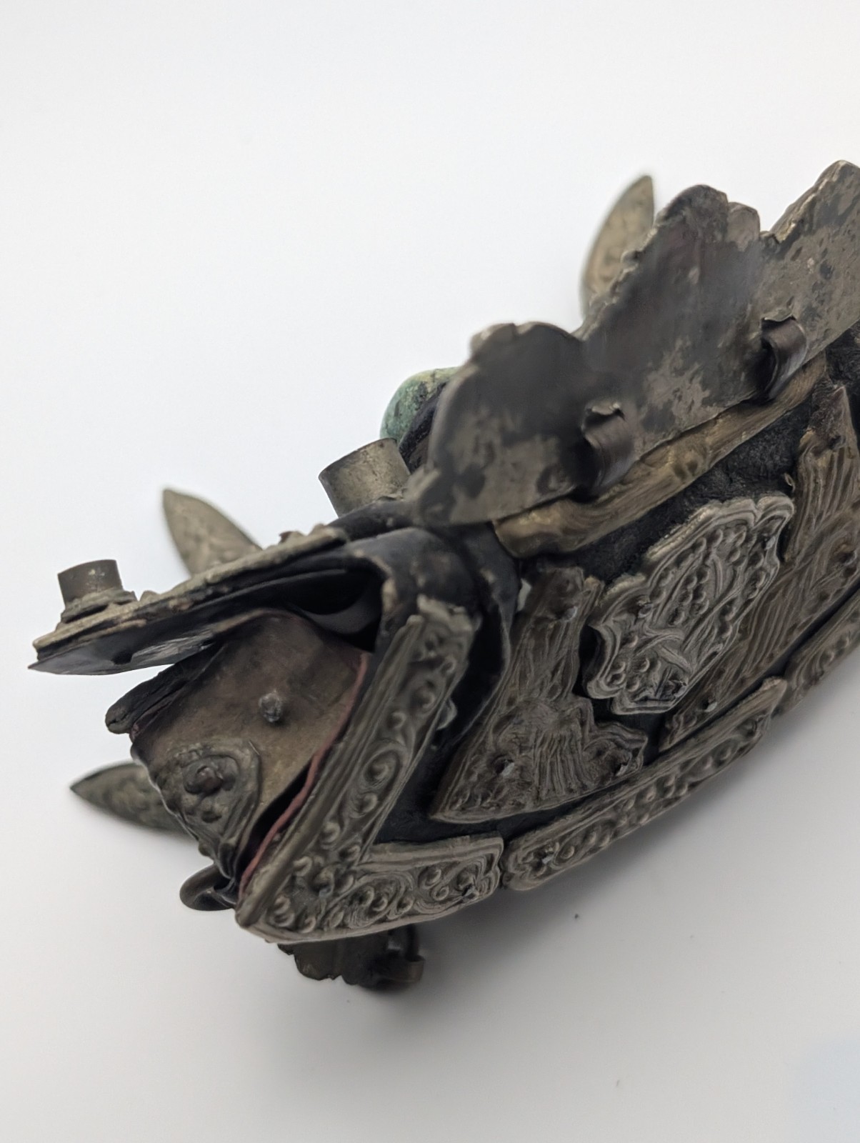 Antique 19thC Tibetan Chakmak Tinder Pouch & Matching Leather Belt Strap Set