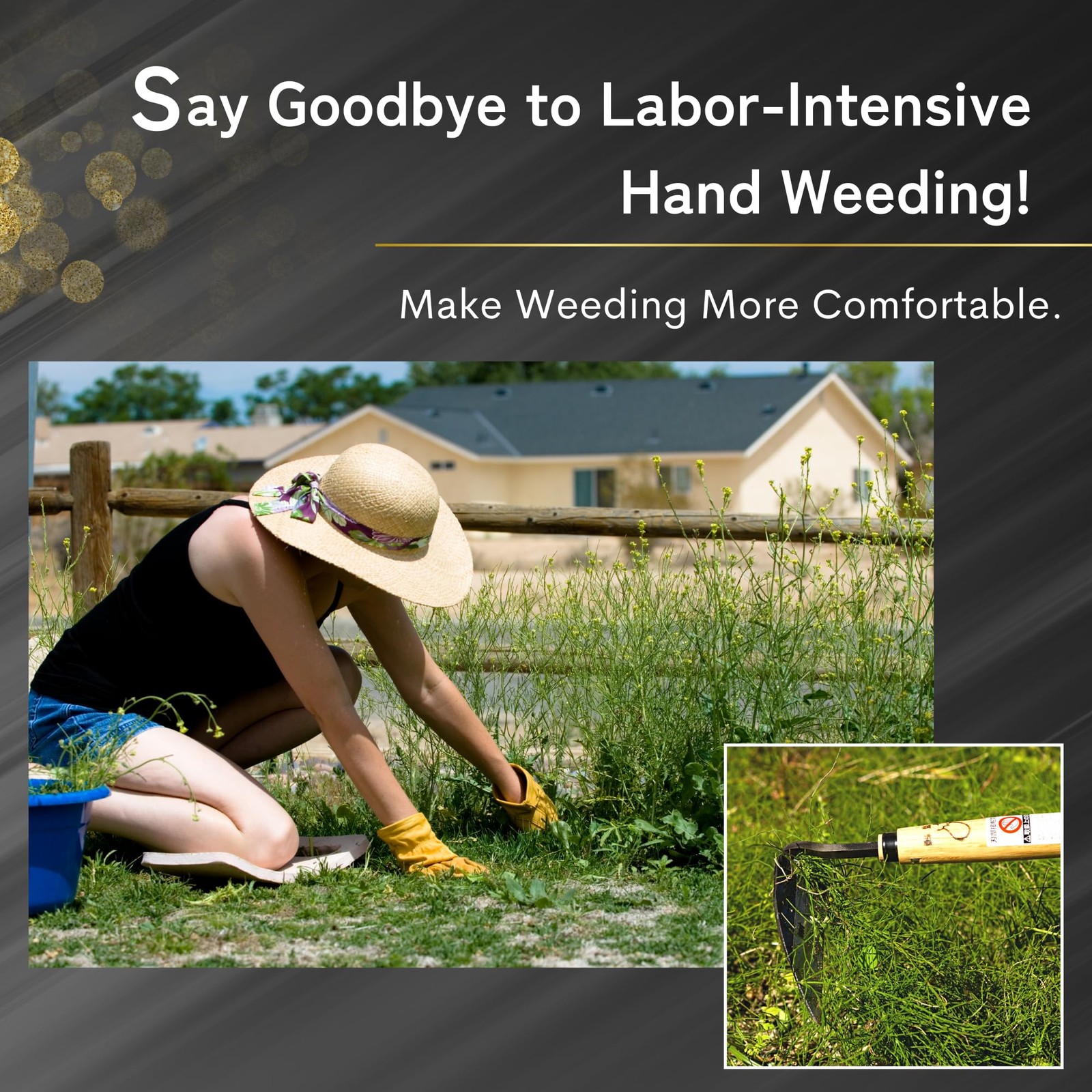 nascom Premium Japanese Weeding Sickle Hand Hoe for Gardening - Ideal for Pla...