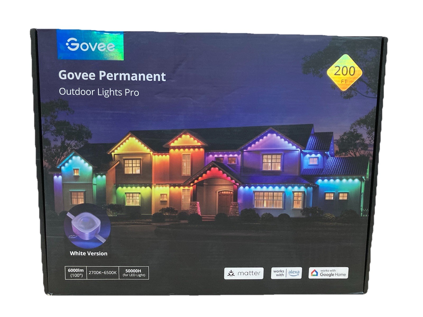 Govee H706C Outdoor Permanent Lights Pro 200ft, 120 RGBIC LED, IP67, White