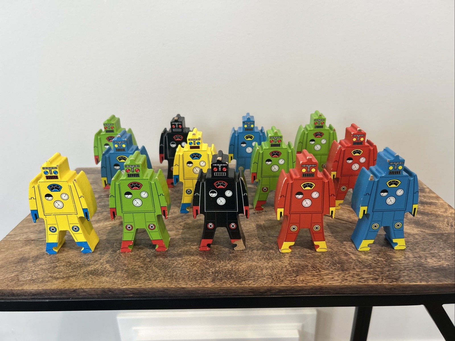 Schylling Wooden Stacking Robots - Balance Toy Set Of  13 Multicolor Blocks Kids