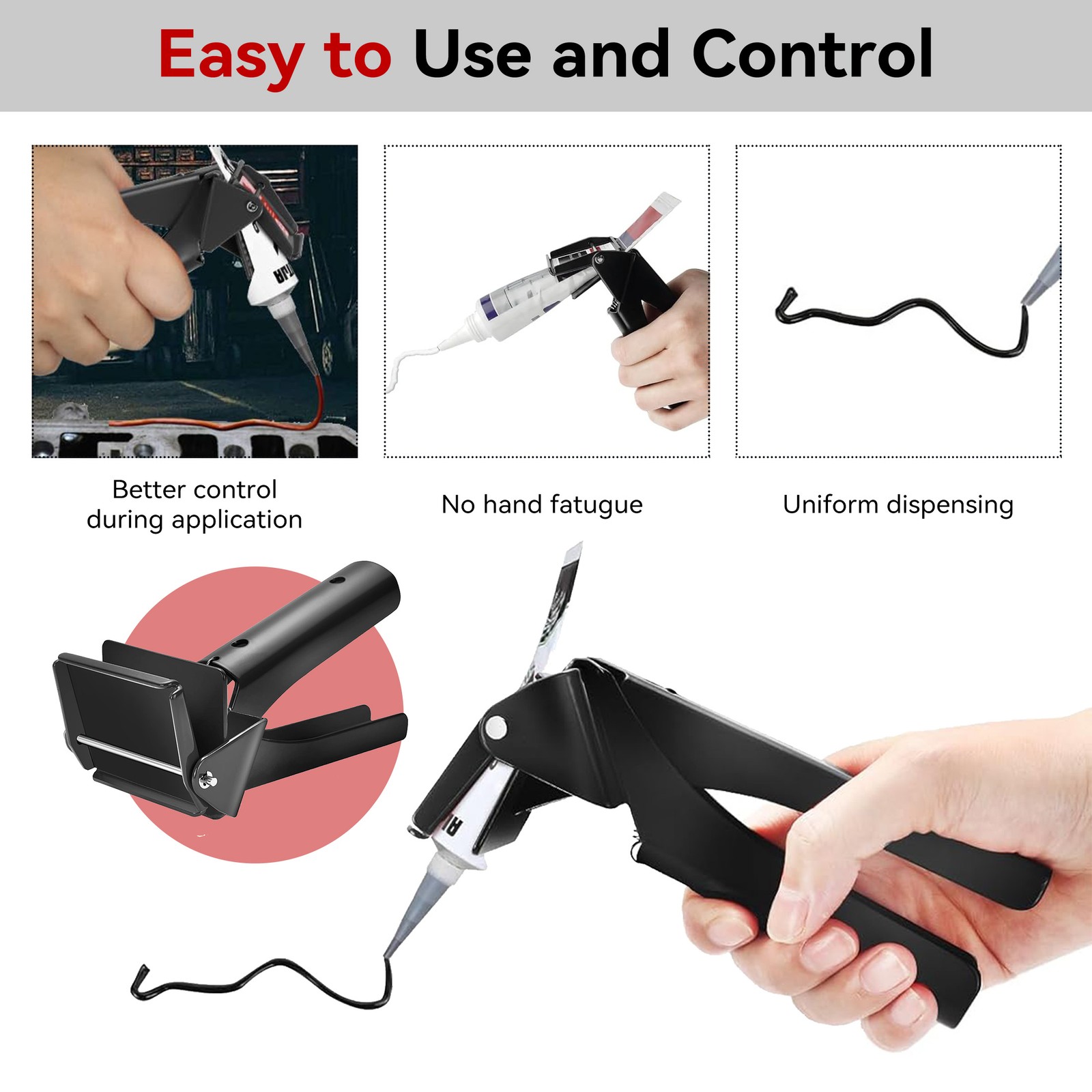 2.5" Tube Extrusion Tool Tube-Grip Industrial RTV Silicone Dispenser for Pigment