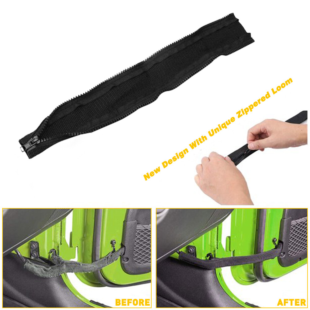 Door Limiting Straps for Jeep JK Wrangler JKU Door Strap with Zipper Black 2Pcs