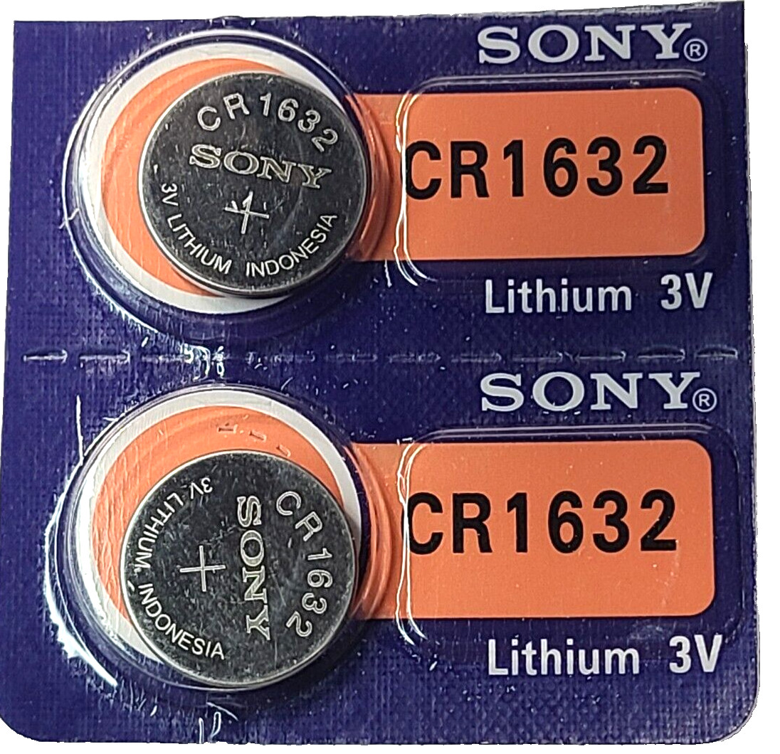 CR1632 SONY MURATA 2PK 3V LITHIUM (GREAT EXP 2034) DL1632 ECR1632 FREE SHIP&TRAK