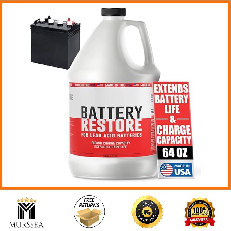 Battery Restore For Lead Acid Batteries - Made In USA - 64oz Formulated Solut...