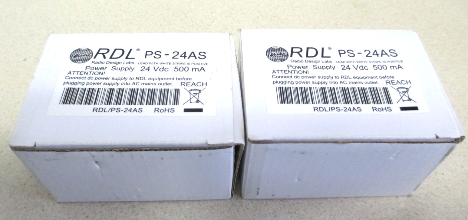 Lot of ( 2)  New RDL Radio Design Labs PS-24AS Power Supply 24VDC