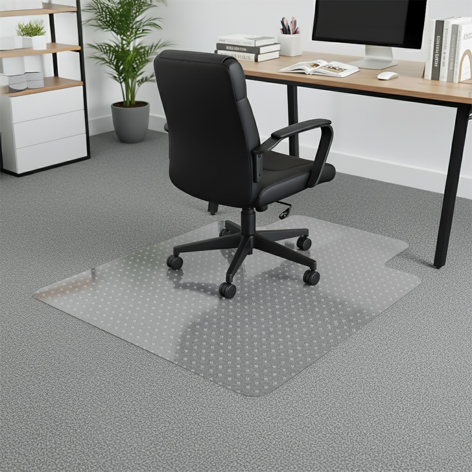 Office Chair Mat with Non-Slip Back - 48x30 Inch PVC Carpet Guard with Nail
