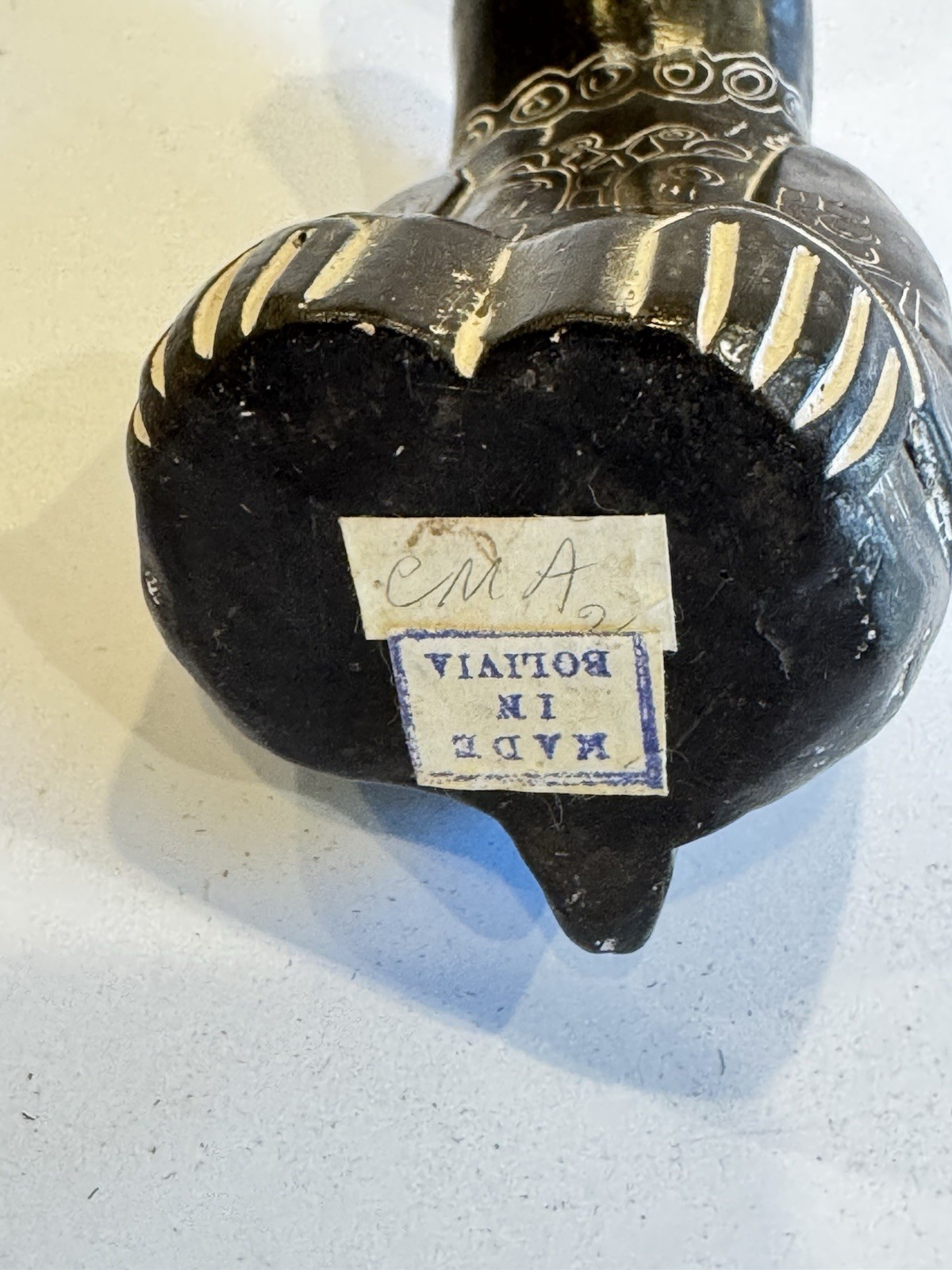 Hand Carved Stone Jaguar Statue Mythical Pre-Columbian Form Bolivian Chachapuma