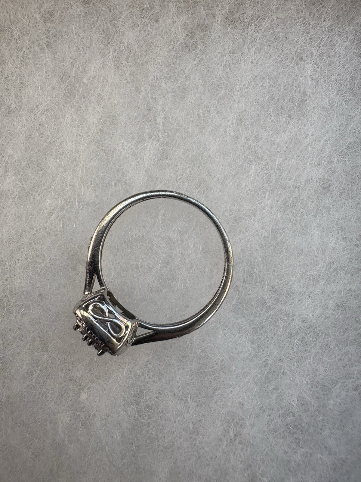 Sterling Silver Engagement Ring Set With Natural Diamonds