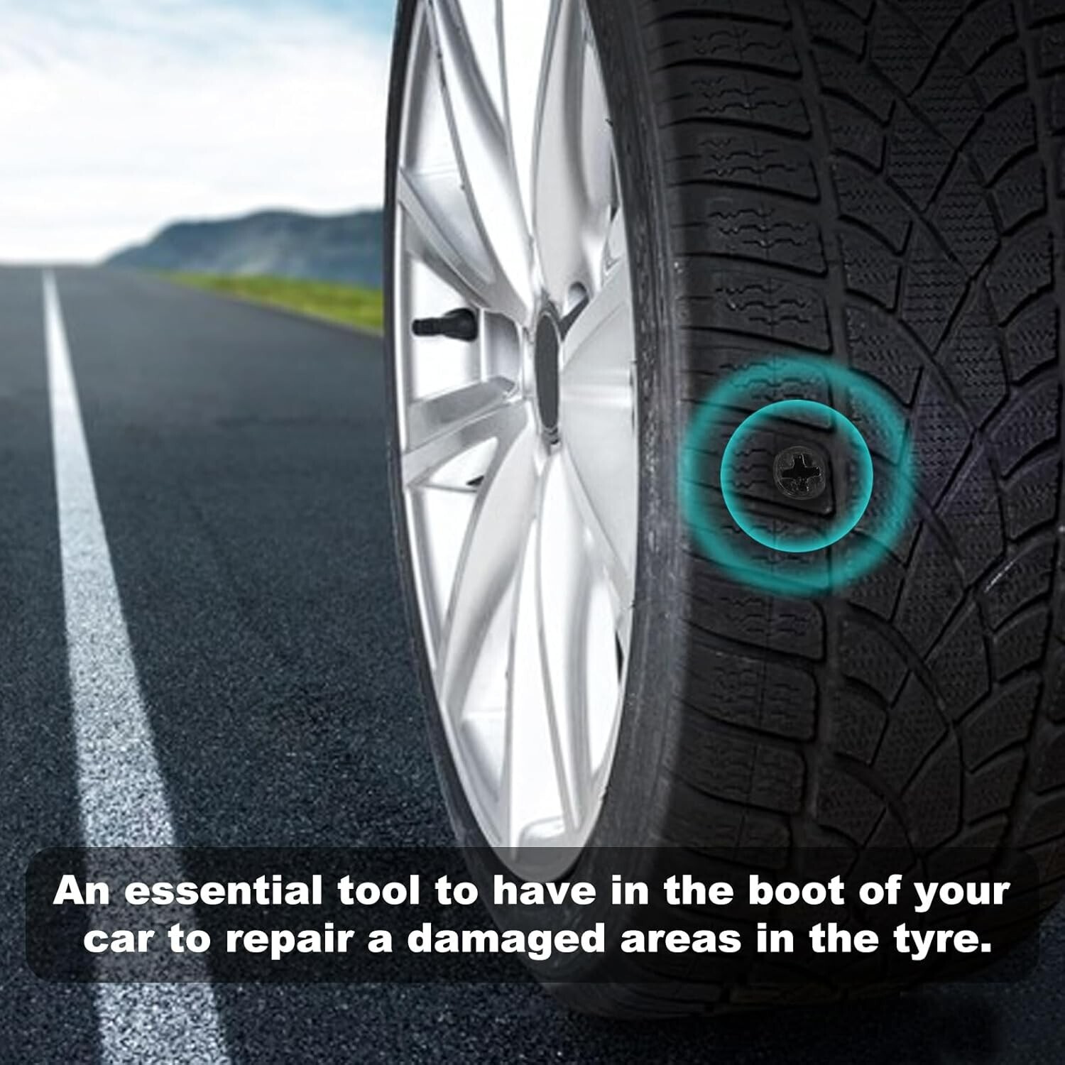 Car Tubeless Vacuum Tyre Puncture Repair Kit Screw Nails Tire Patch Plug 85PCS