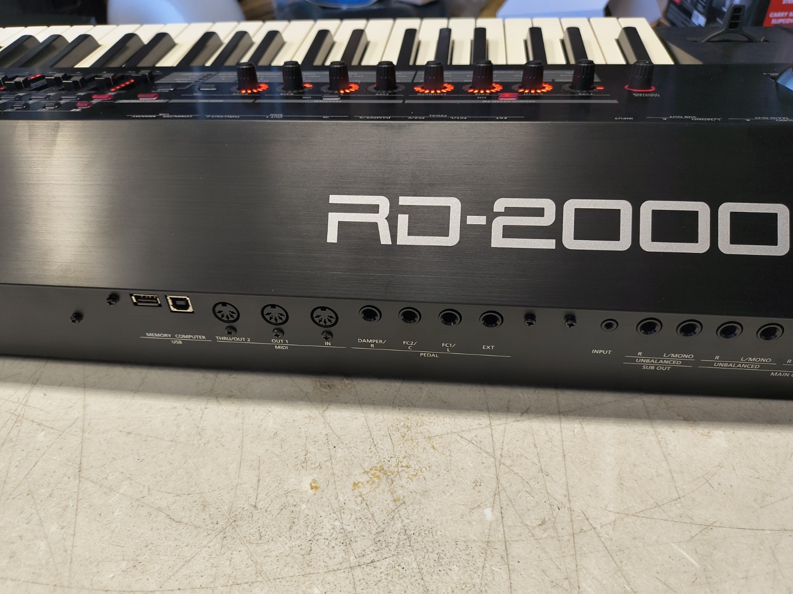 Roland RD-2000 EX digital stage piano in black, used with issues