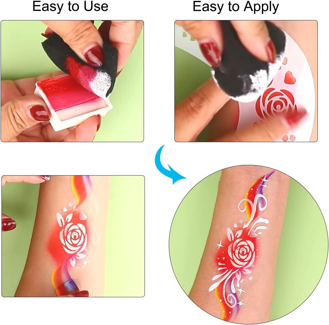 Bowitzki Professional Face Painting Kit For Artist With Pro Face Paint Brushes