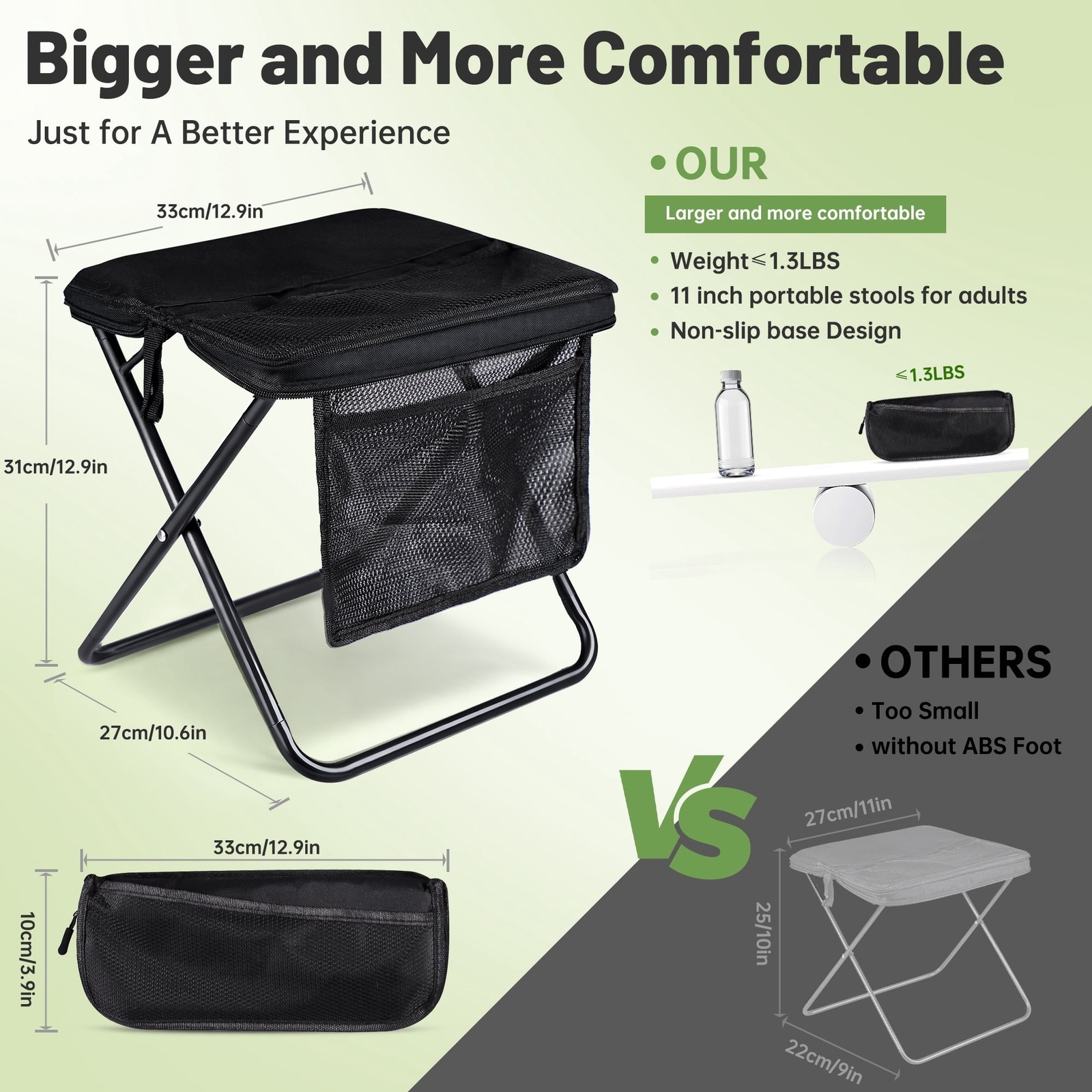 Foldable Camping Backpack Stool Portable Lightweight Collapsible Chair Travel