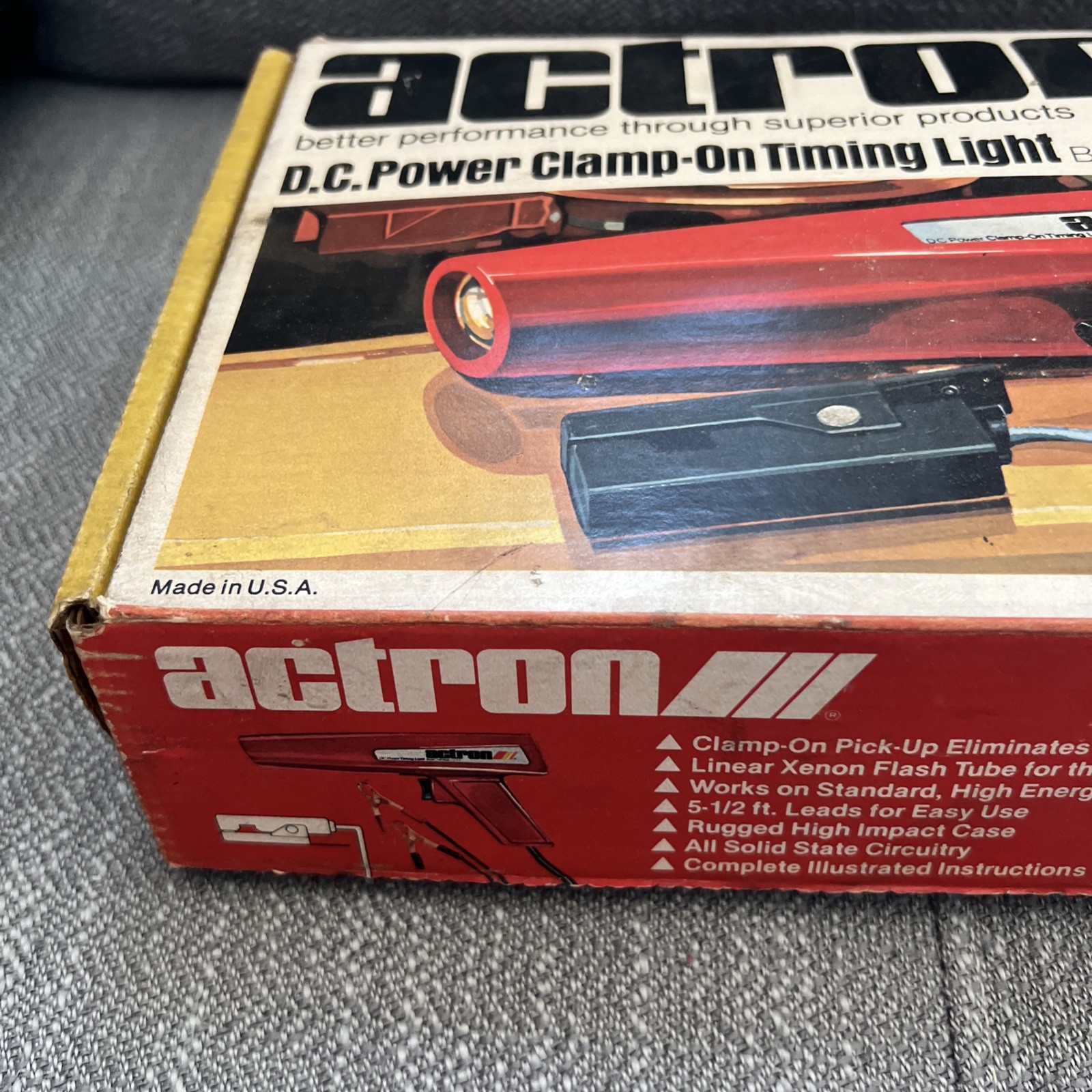 Vintage Actron L-200 Clamp-On Timing Light D.C. Style 6112