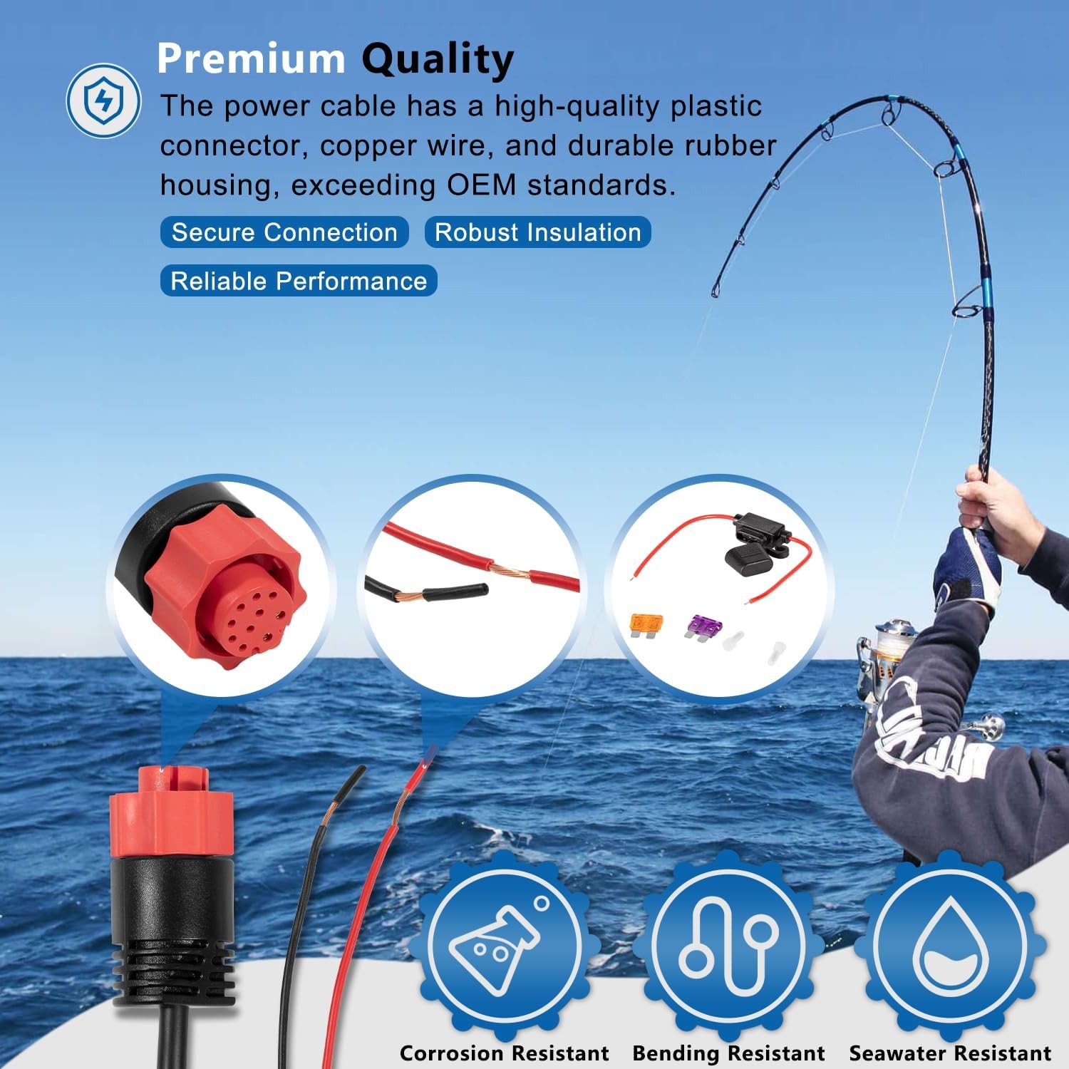 000-14041-001 HDS/Elite/Hook Power Cable for Lowrance HDS Elite FS Ti2 Hook