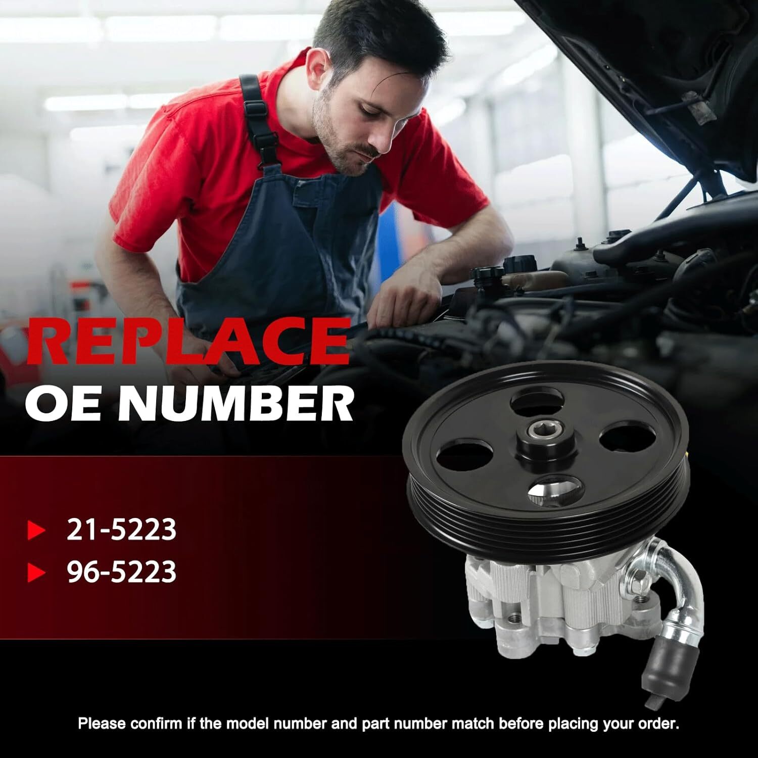 21-5223 Power Steering Pump For 2001-2007 Grand Caravan Town & Country 3.3L 3.8L