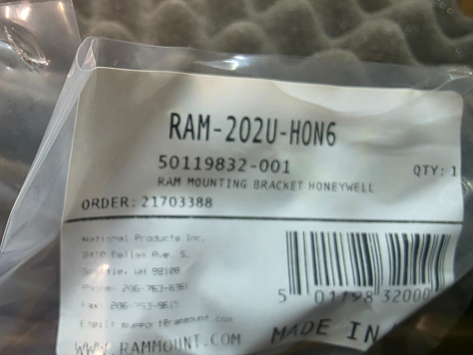 Honeywell Mount Kit VM3010BRKTKIT for VM1, VM1A, VM3, VM3D Dock