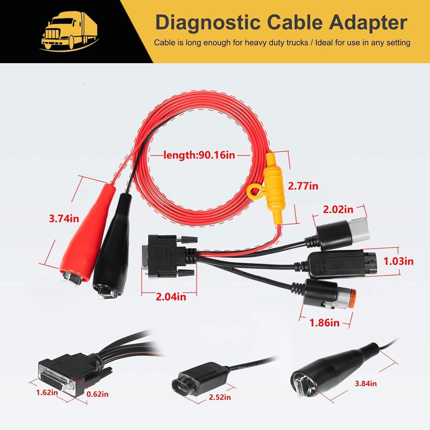 MPS-493033 Diagnostic Adapter Cable for Cummins 3-Pin Deutsch USB-Link 2 Link 3