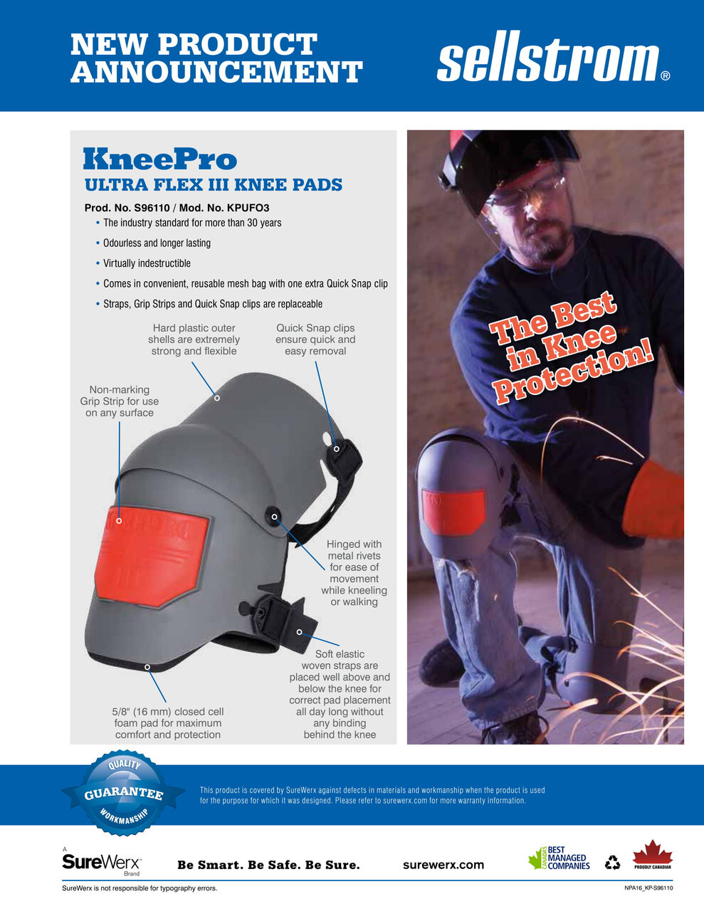 Ultra Flex III KneePro Work Knee Pads Construction Flooring Roofing Landscaping