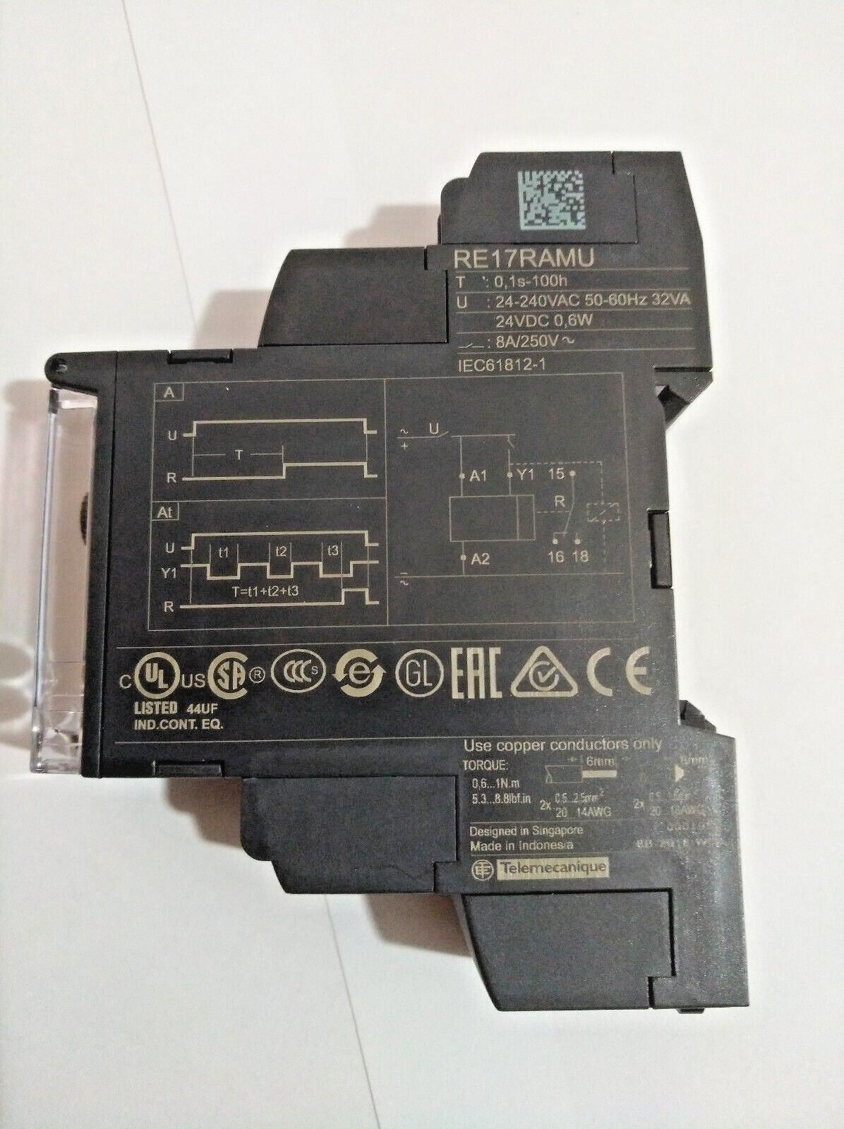 1pc New SCHNEIDER RE17RAMU On Delay Timer 8A Zelio Series