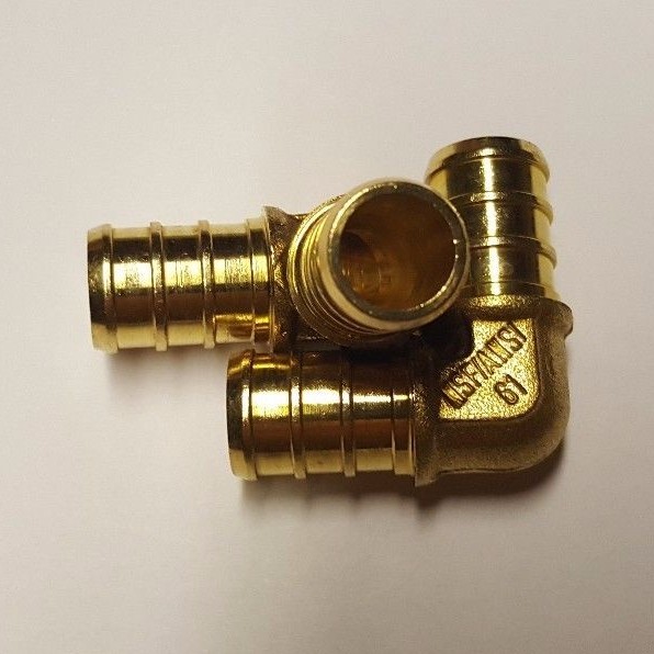 25 PIECES 1/2" PEX ELBOW - BRASS CRIMP FITTINGS (LEAD-FREE)