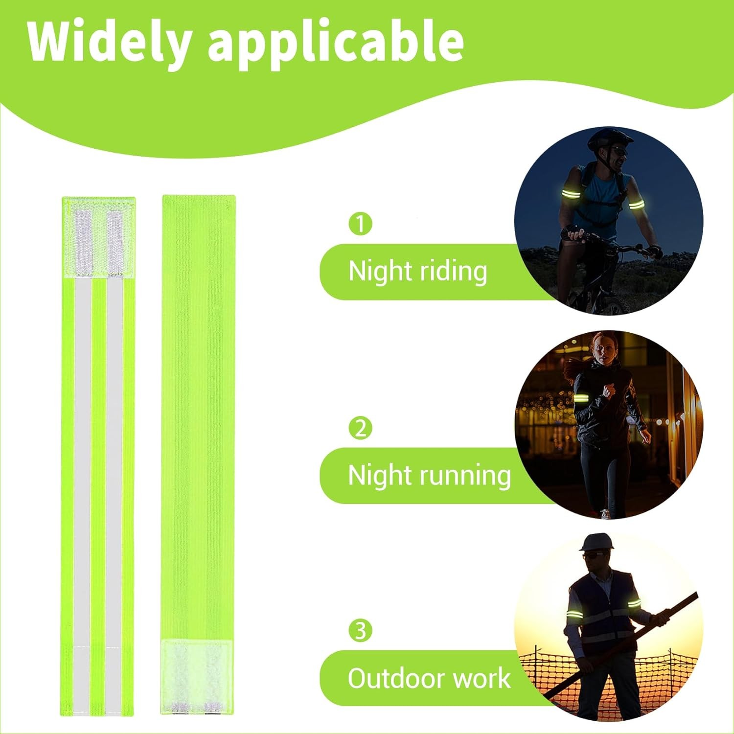 4 Pack of High Visibility Reflective Bands Wristbands for Cycling Running Arm...