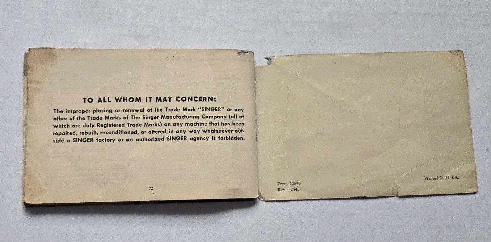 Singer Electric Sewing Machine Model 99 K Instruction Book Manual Original 1953