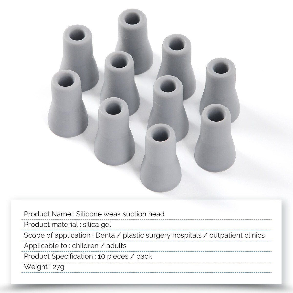 10 Pcs Dental Saliva Ejector Weak Suction Rubber Snap Tip Adapter Replacement