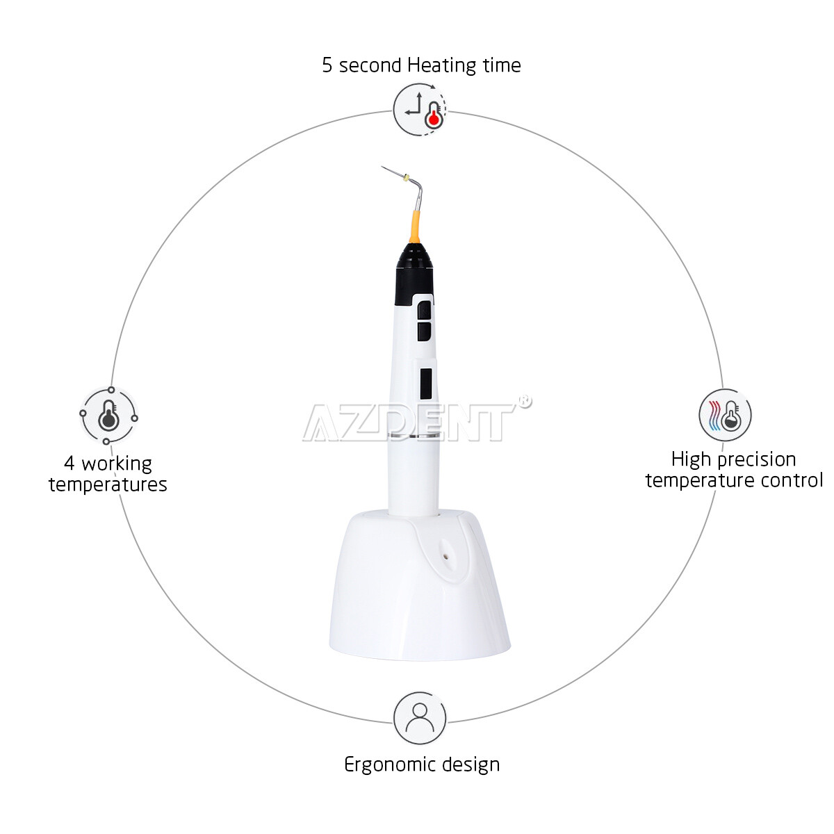 Dental Wireless Endo Obturation System Gutta Percha Heated Pen Gun Needles Tips