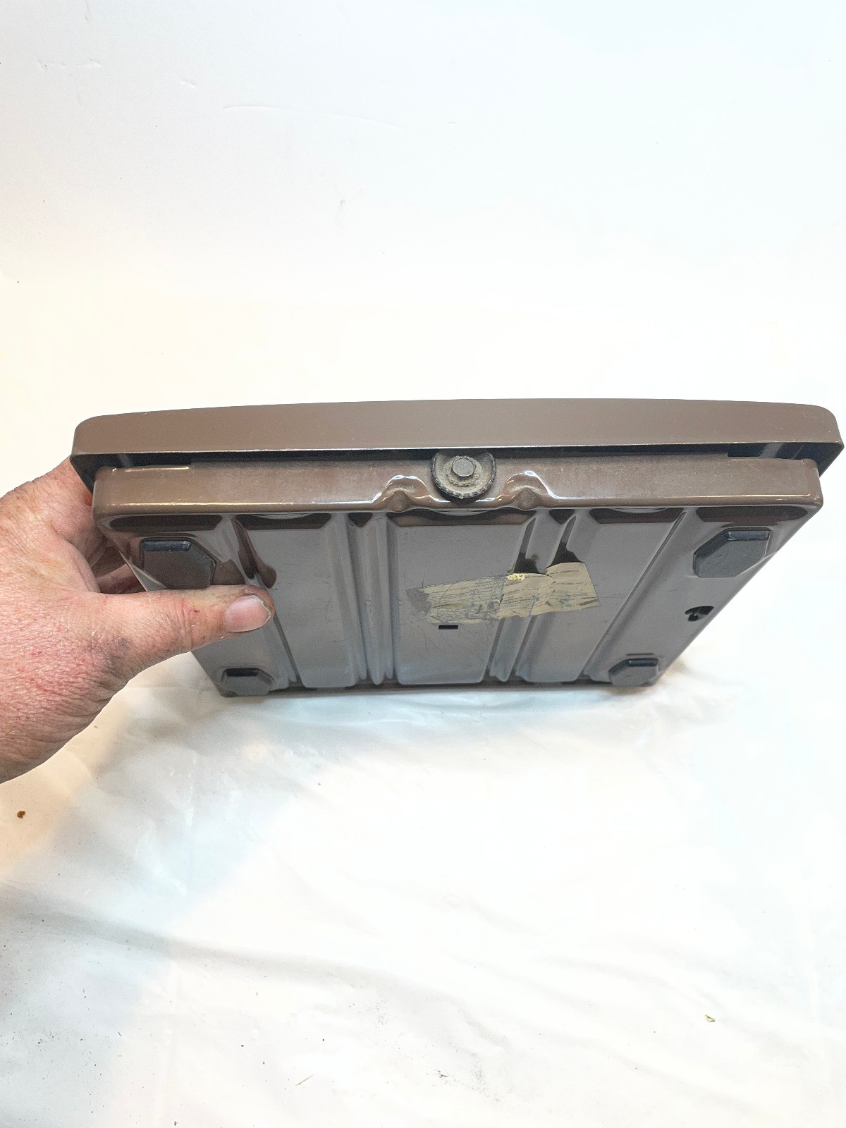 Vintage Counselor Bathroom Floor Scale Rattan Woven Pattern Mechanical 300 lbs