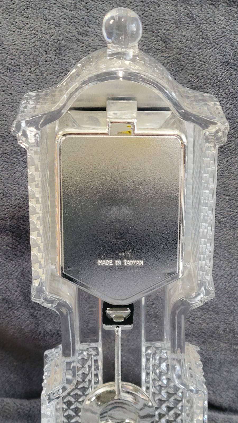 Vintage Crystal Grandfather Desk Or Office Clock Quartz Movement In Original Box