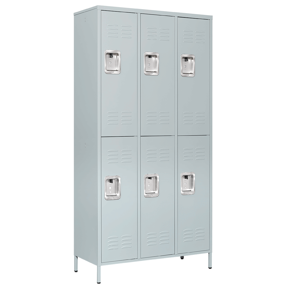 Metal Lockers with 6 Doors Steel Locker Storage Cabinet for Office School Gym