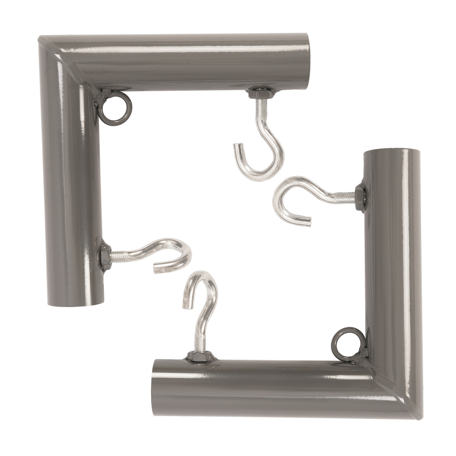 10 Pieces Gray Powder Coated 1" Golf Frame Corner Bracket Kit DIY with Eye-Bolts